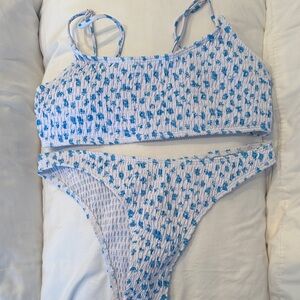 Blue Floral Bikini Set